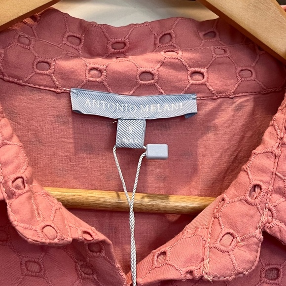 NWT ANTONIO MELANI Patricia Eyelet Pink Dress - Picture 6 of 12